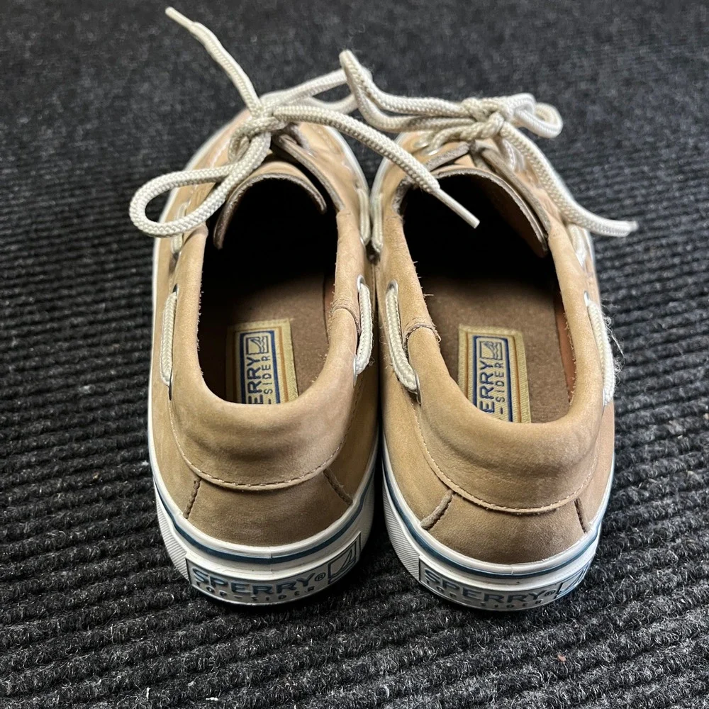 Sperry Top-Sider Boat Shoes Youth 6M Tan Leather Nautical Loafers preppy slipon